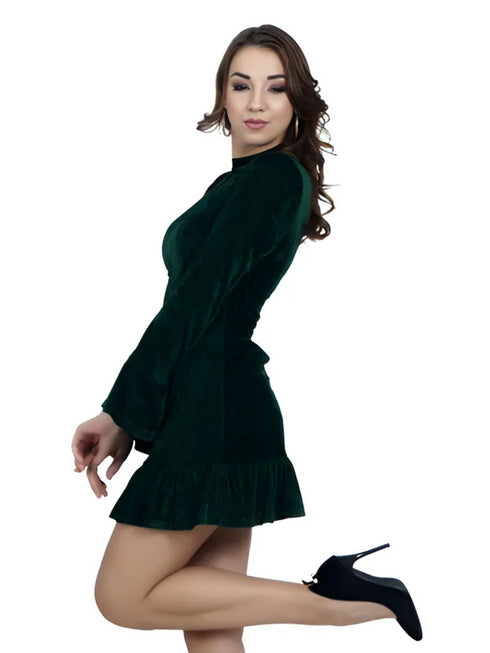 Green Velvet Sheath Dress