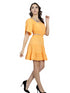 Cut-out Orange Flared Dress