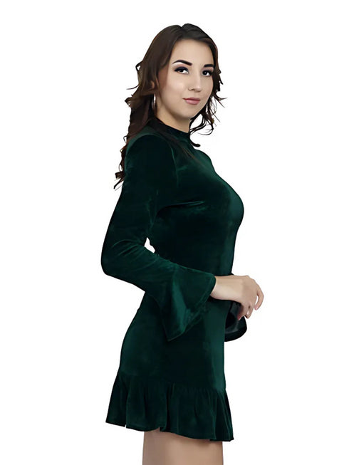 Green Velvet Sheath Dress