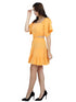Cut-out Orange Flared Dress