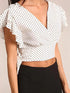 Elchic Ruffle Sleeves Polka Dot Top