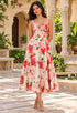 Elchic Sweetheart Neckline Floral Fit And Flare Midi Dress