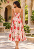 Elchic Sweetheart Neckline Floral Fit And Flare Midi Dress
