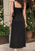 Elchic Black Fitted Slit Dress