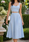 Elchic Powder Blue Skirt and Top Pair Set