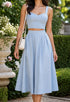 Elchic Powder Blue Skirt and Top Pair Set