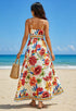 Elchic Tropical Floral Print Spaghetti Strap Maxi Dress