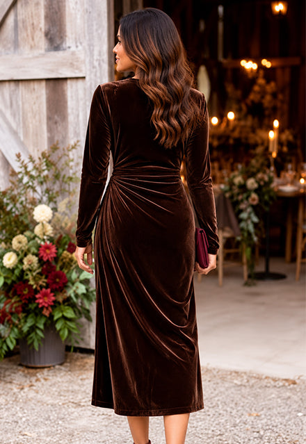 Elchic Ruched Velvet Party Dress