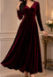 Elchic High Waist Sweet Heart Neck Velvet Dress