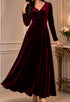 Elchic High Waist Sweet Heart Neck Velvet Dress