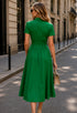 Elchic Collared Midi Shirt Dress