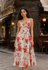 Elchic Sweetheart Neckline Floral Fit And Flare Midi Dress