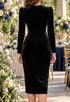 Elchic Black Velvet Bodycon Dress