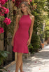 Elchic Solid Pink Halter Neck Dress