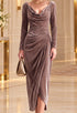 Elchic Draped Bodycon Velvet Dress