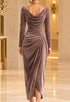 Elchic Draped Bodycon Velvet Dress