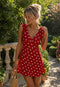 Elchic Red Polka Dot Tie Strap Dress