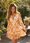 Elchic Orange Floral Tiered Mini Dress