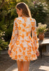 Elchic Orange Floral Tiered Mini Dress