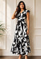 Elchic Leaf Print Wrap Dress