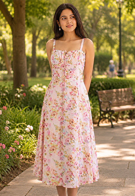 Elchic Blush Pink Floral Dress