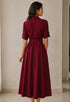 Elchic Belted Shirt Collar Dress