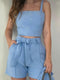 Blue Bliss Crop Top and Shorts Coord Set