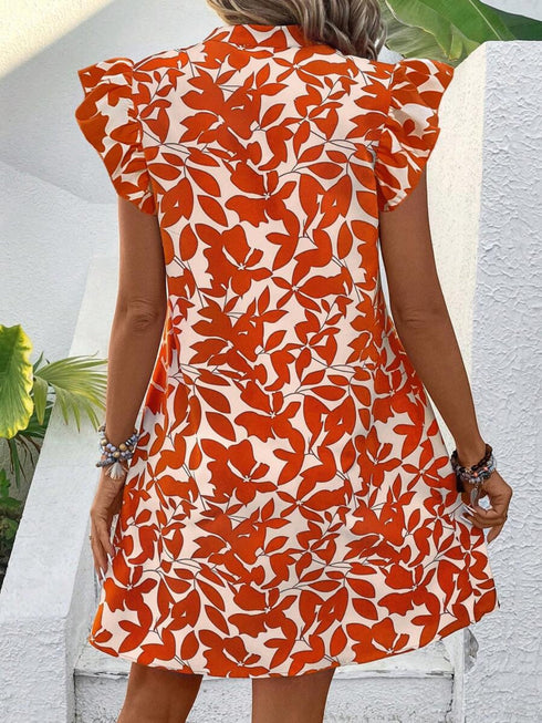 Elchic Cap Sleeves Printed Mini Dress