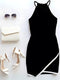 Elchic Halter Neck Black Bodycon Mini Dress