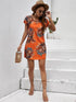 Sunset Breeze: Tropical Floral Print Tunic Summer Dress