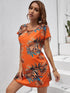 Sunset Breeze: Tropical Floral Print Tunic Summer Dress