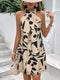 Elchic Full Printed Halter Neck Mini Dress