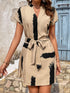 Elchic Brush Print Belted Mini Dress