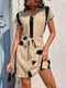 Elchic Brush Print Belted Mini Dress