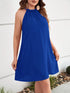 Elchic Solid Blue Halter Neck Mini Dress