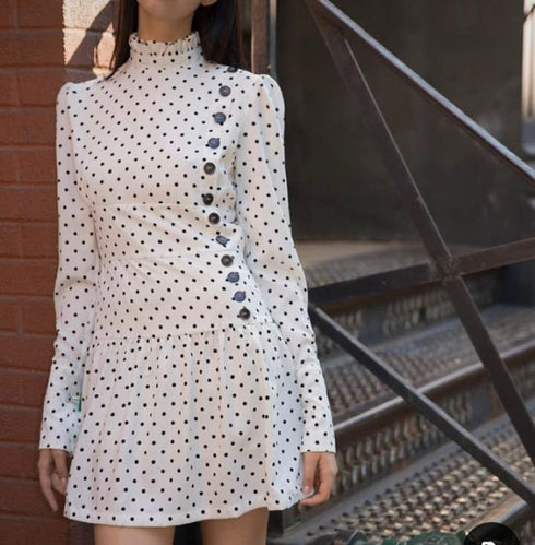 Polka dot Side Button Down Dress