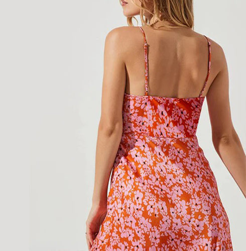 Floral Cut-out Midi Dress