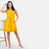 Yellow A-line flared Dress