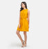 Yellow A-line flared Dress
