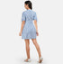 White & Blue Striped Cotton A-Line Dress